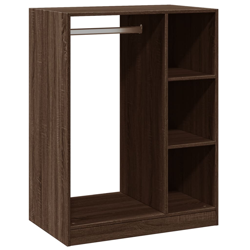 Wardrobe Brown oak Engineered wood Compact Storage Wardrobe