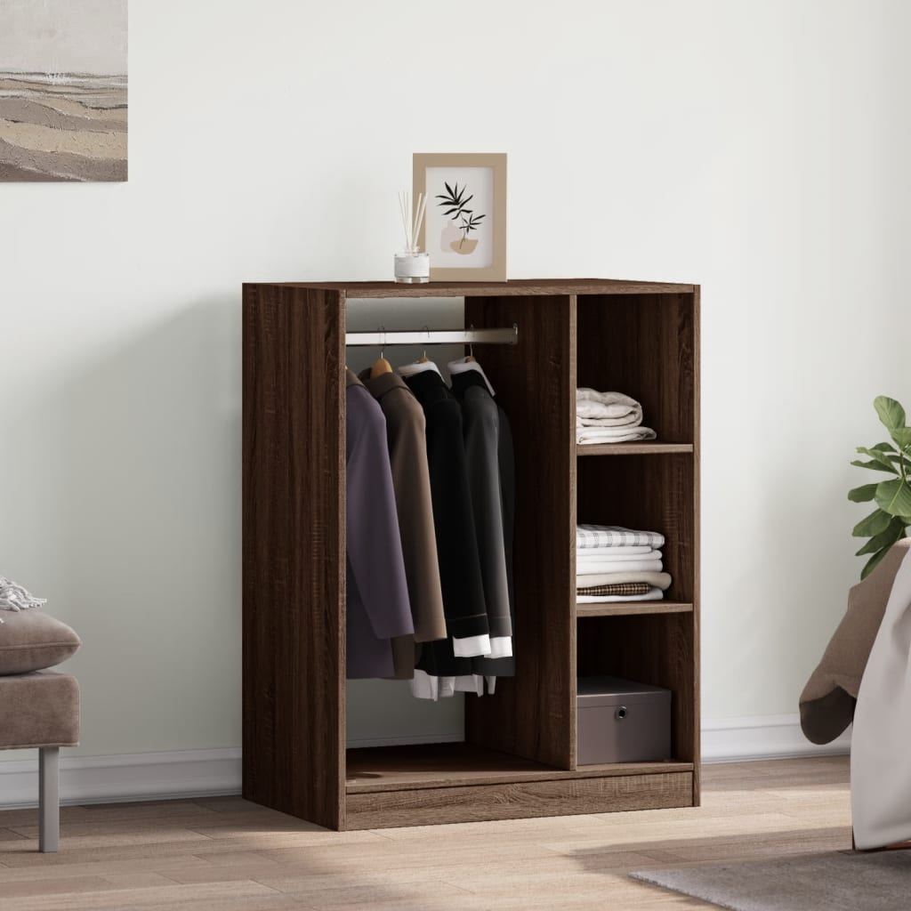 Wardrobe Brown oak Engineered wood Compact Storage Wardrobe