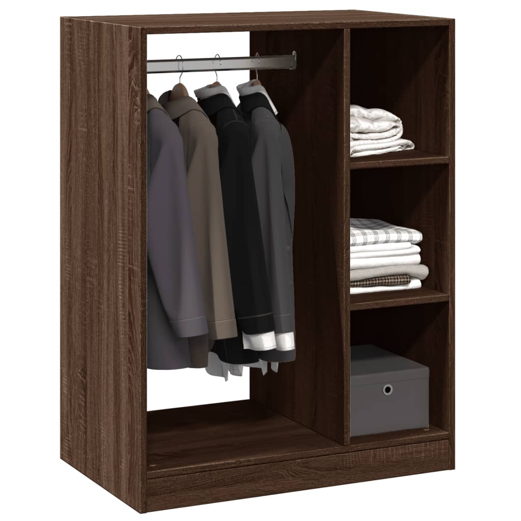 Wardrobe Brown oak Engineered wood Compact Storage Wardrobe