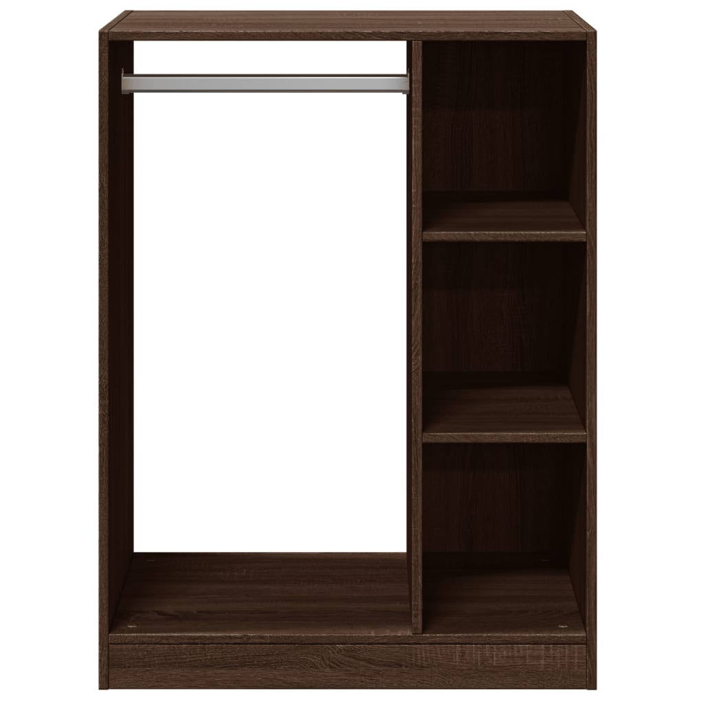 Wardrobe Brown oak Engineered wood Compact Storage Wardrobe