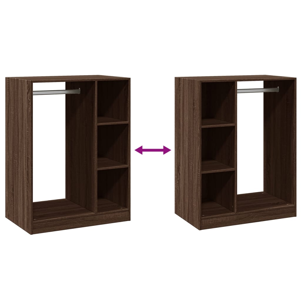 Wardrobe Brown oak Engineered wood Compact Storage Wardrobe