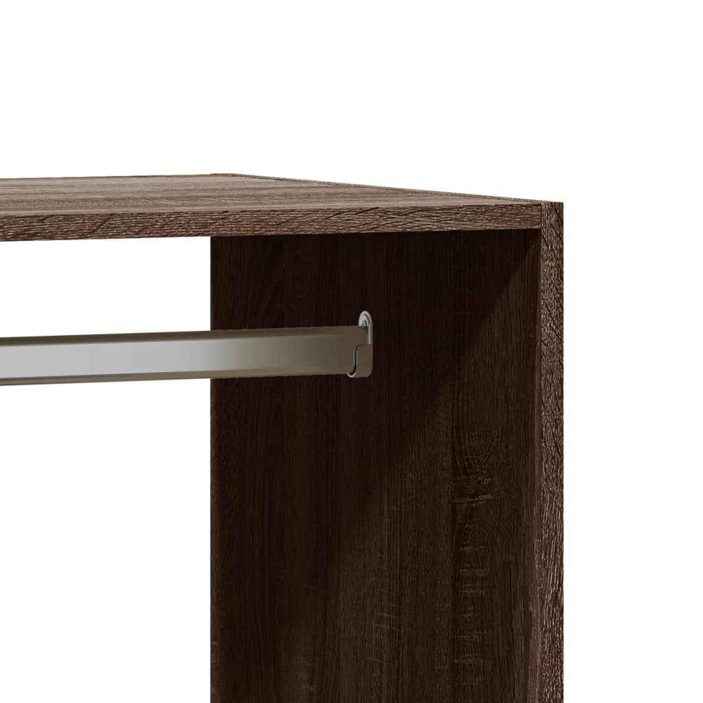 Wardrobe Brown oak Engineered wood Compact Storage Wardrobe