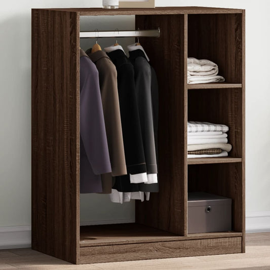 Wardrobe Brown oak Engineered wood Compact Storage Wardrobe