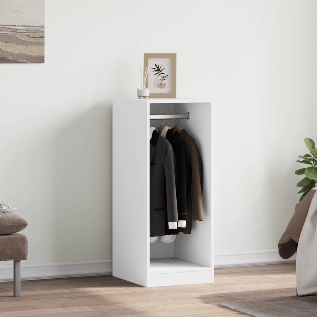 Wardrobe White Engineered wood Compact Wardrobe Rectangular