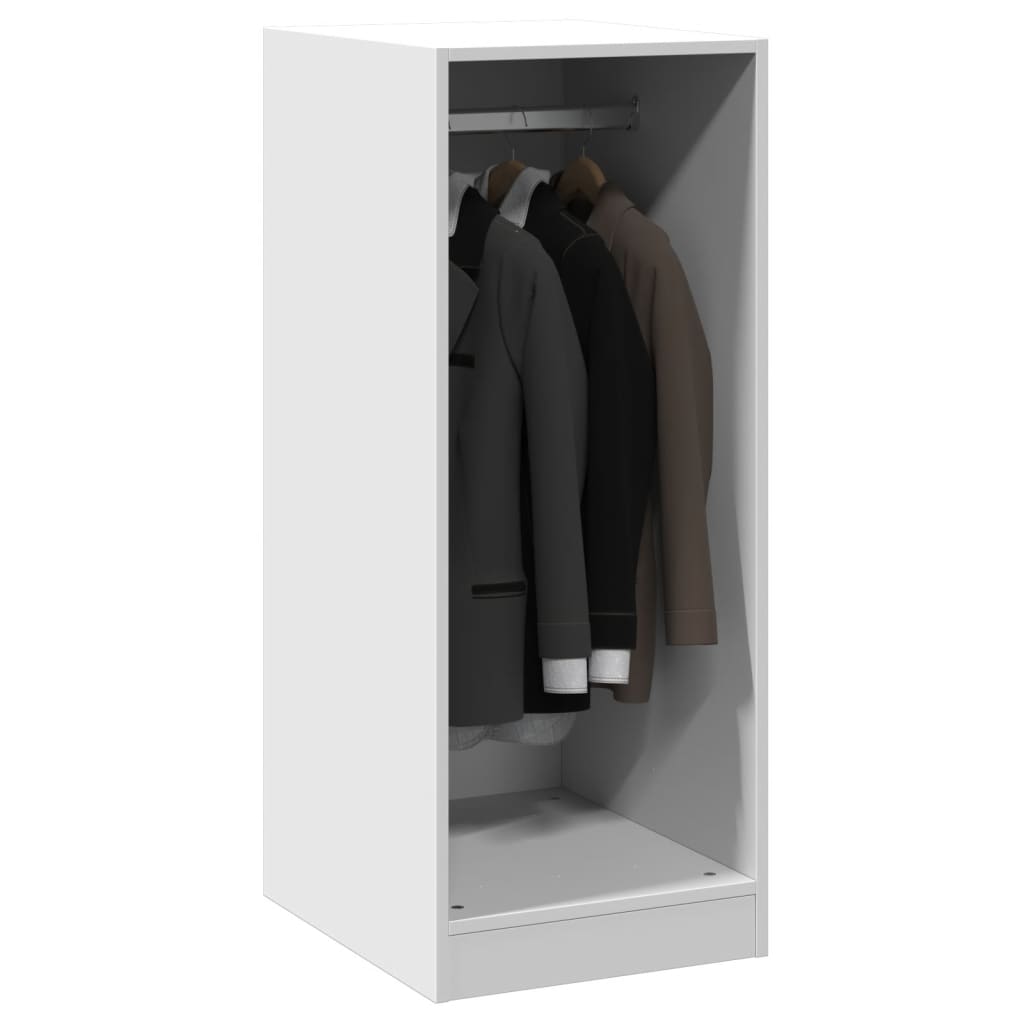 Wardrobe White Engineered wood Compact Wardrobe Rectangular