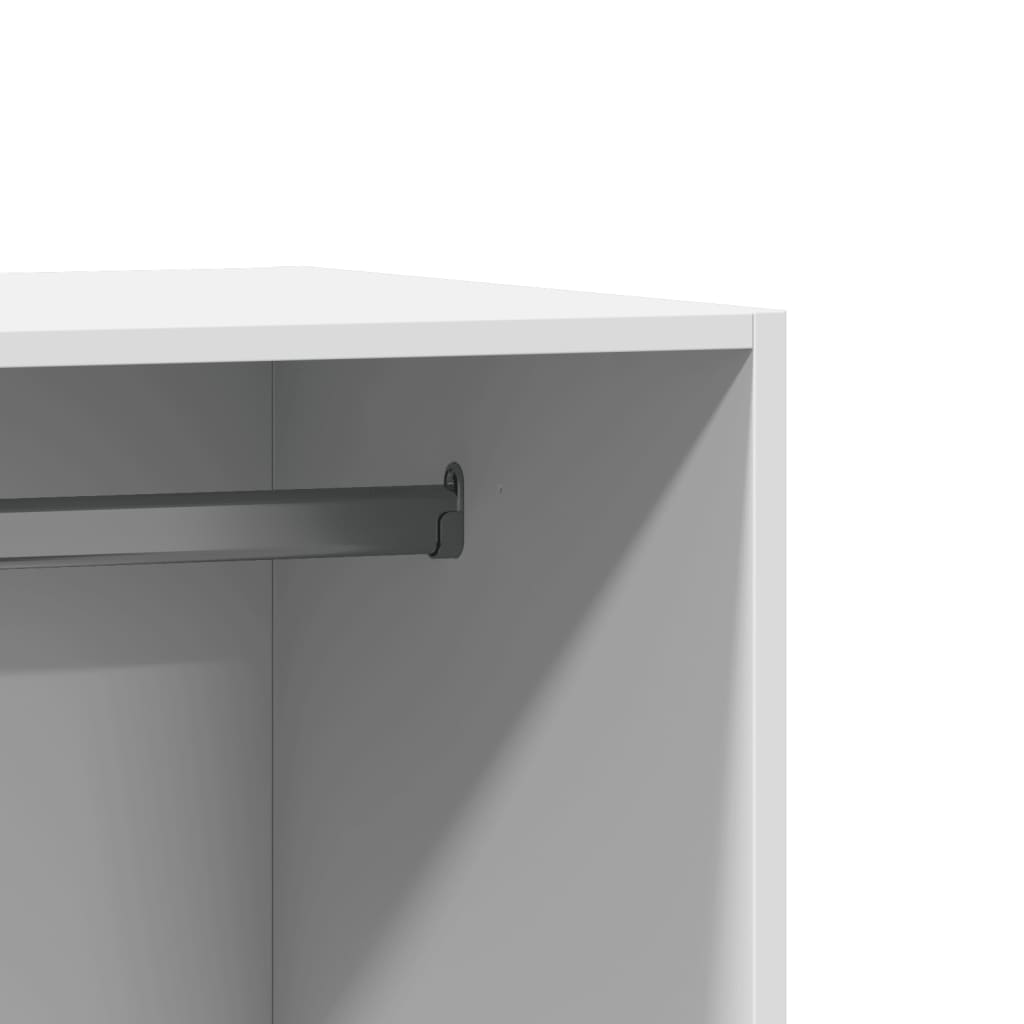 Wardrobe White Engineered wood Compact Wardrobe Rectangular