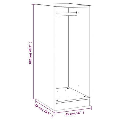 Wardrobe Grey Sonoma Engineered wood Compact Wardrobe