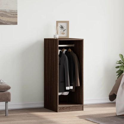 Wardrobe Brown Oak Engineered Wood Compact Wardrobe Rectangular