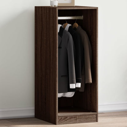 Wardrobe Brown Oak Engineered Wood Compact Wardrobe Rectangular
