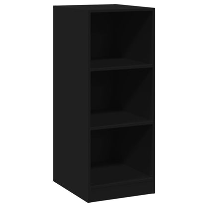 Wardrobe Black Engineered Wood Compact Wardrobe Rectangular
