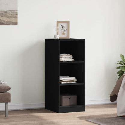 Wardrobe Black Engineered Wood Compact Wardrobe Rectangular