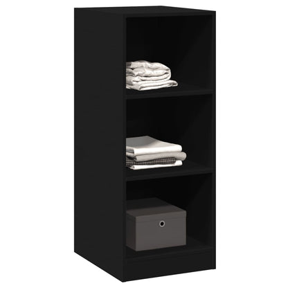 Wardrobe Black Engineered Wood Compact Wardrobe Rectangular