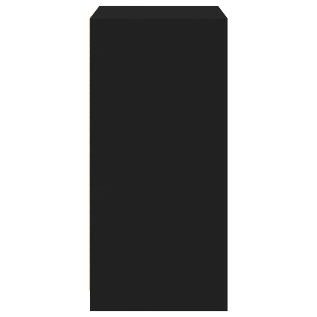 Wardrobe Black Engineered Wood Compact Wardrobe Rectangular