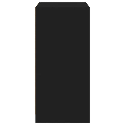 Wardrobe Black Engineered Wood Compact Wardrobe Rectangular