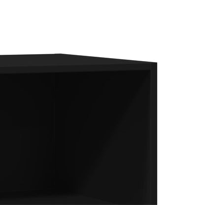 Wardrobe Black Engineered Wood Compact Wardrobe Rectangular