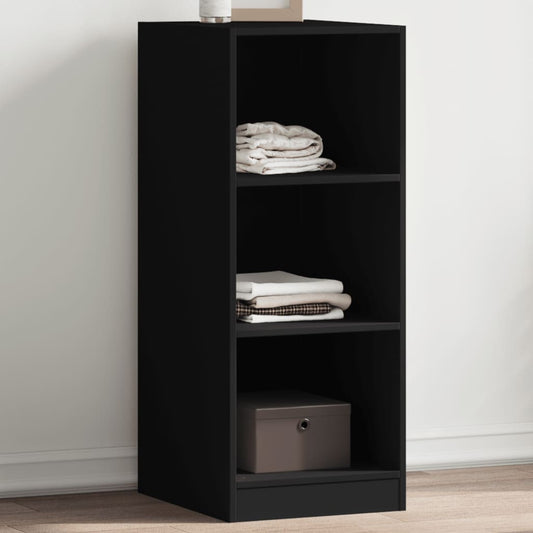 Wardrobe Black Engineered Wood Compact Wardrobe Rectangular
