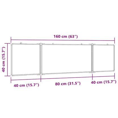 Magnetic Whiteboard Foldable 63"x15.7"x0.7" Aluminum