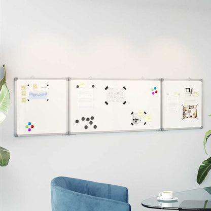 Magnetic Whiteboard Foldable 63"x15.7"x0.7" Aluminum