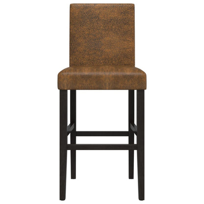 Bar Chair Brown and Black Solid rubber wood, fabric (100% polyester)