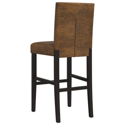 Bar Chair Brown and Black Solid rubber wood, fabric (100% polyester)