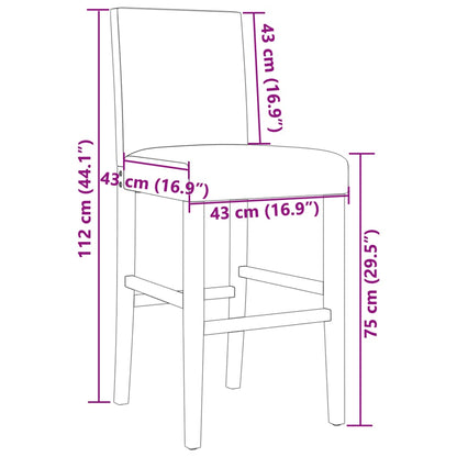Bar Chair Brown and Black Solid rubber wood, fabric (100% polyester)
