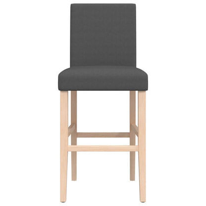 Bar Chair Dark Grey Solid Rubber Wood, Fabric (100% Polyester), Foam