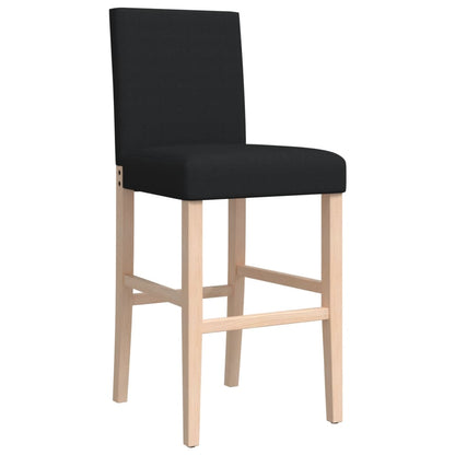 Bar Chair Black Solid rubberwood, fabric (100% polyester) Footrest