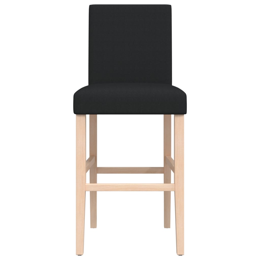 Bar Chair Black Solid rubberwood, fabric (100% polyester) Footrest