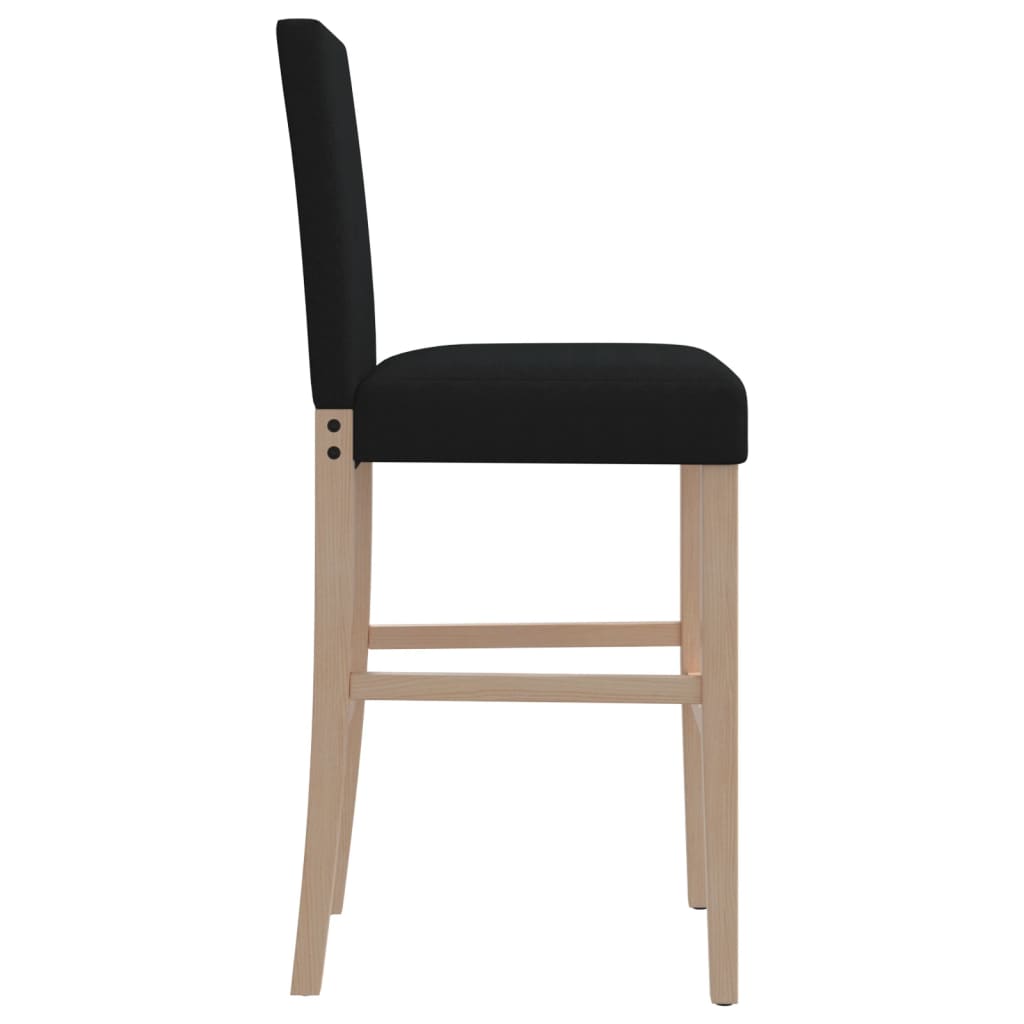 Bar Chair Black Solid rubberwood, fabric (100% polyester) Footrest