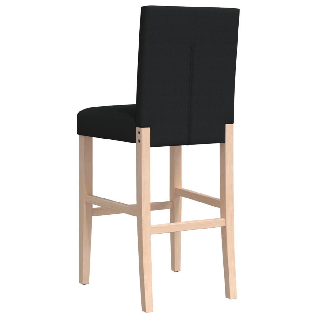 Bar Chair Black Solid rubberwood, fabric (100% polyester) Footrest