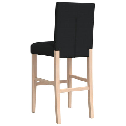 Bar Chair Black Solid rubberwood, fabric (100% polyester) Footrest