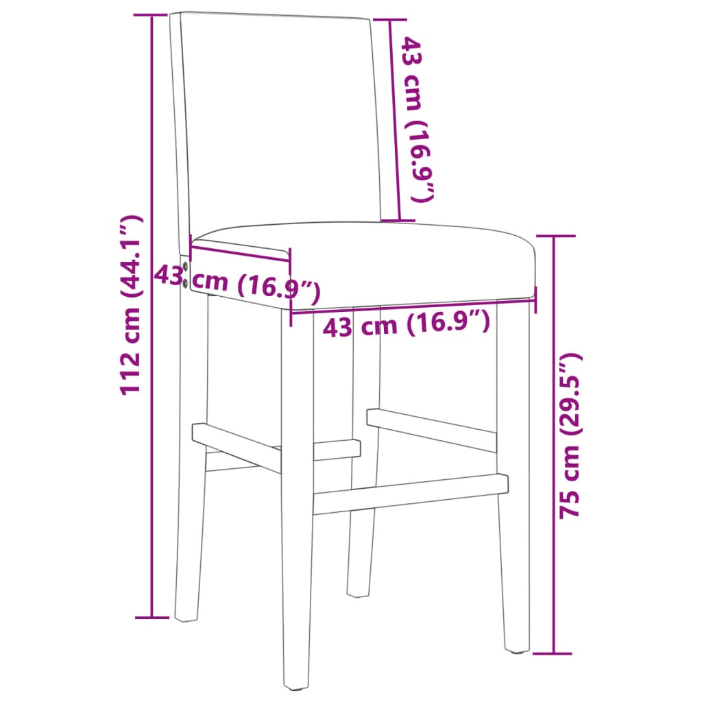 Bar Chair Black Solid rubberwood, fabric (100% polyester) Footrest