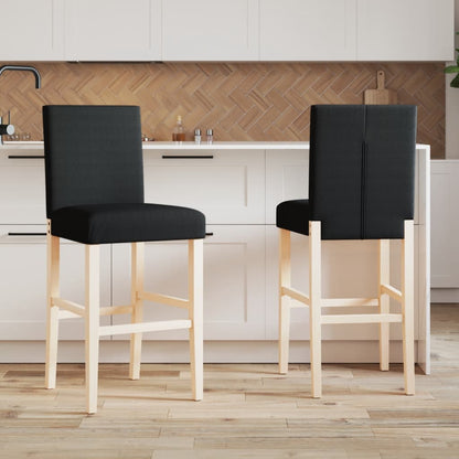 Bar Chair Black Solid rubberwood, fabric (100% polyester) Footrest