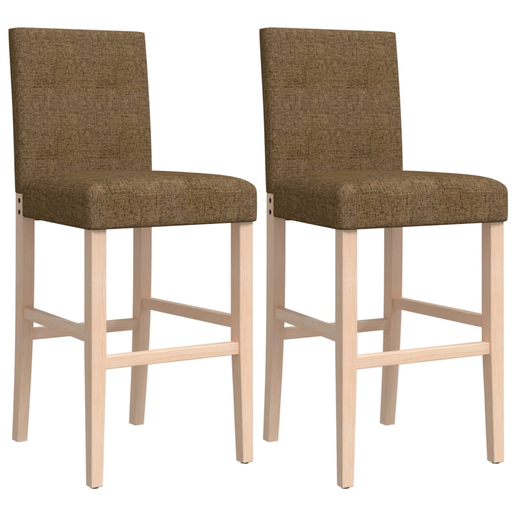 Bar Chair Taupe Solid rubber wood, 100% polyester fabric Extra Tall