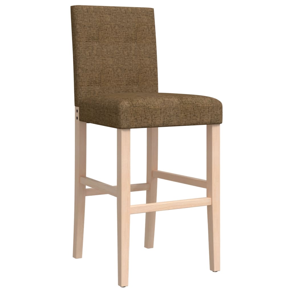 Bar Chair Taupe Solid rubber wood, 100% polyester fabric Extra Tall