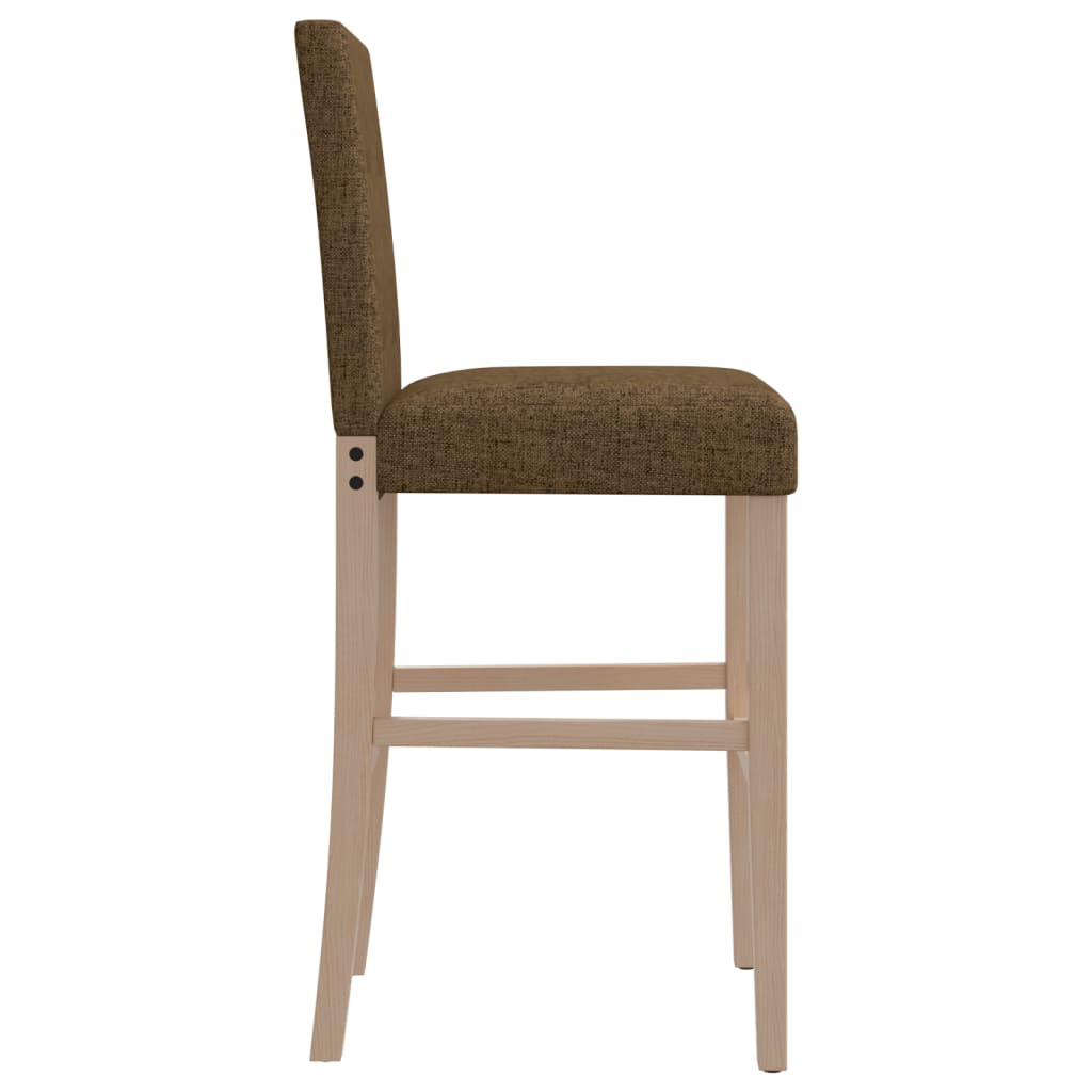 Bar Chair Taupe Solid rubber wood, 100% polyester fabric Extra Tall