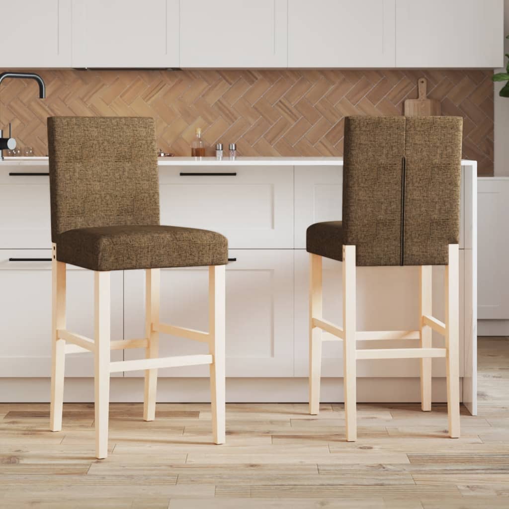 Bar Chair Taupe Solid rubber wood, 100% polyester fabric Extra Tall