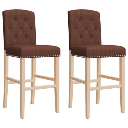 Bar Chair Brown Solid rubber wood, Fabric (100% polyester), Foam