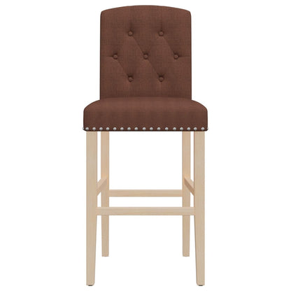 Bar Chair Brown Solid rubber wood, Fabric (100% polyester), Foam
