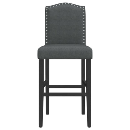 Bar Chair Dark grey and black Solid rubber wood, 100% polyester
