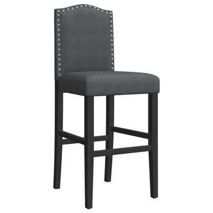 Bar Chair Dark grey and black Solid rubber wood, 100% polyester
