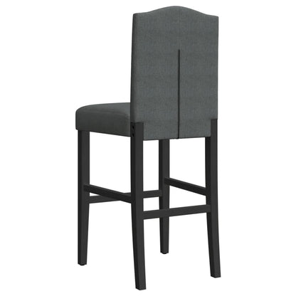 Bar Chair Dark grey and black Solid rubber wood, 100% polyester