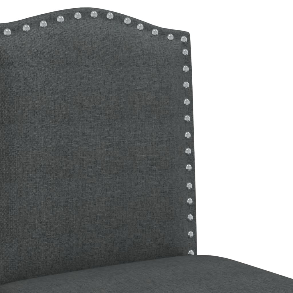 Bar Chair Dark grey and black Solid rubber wood, 100% polyester