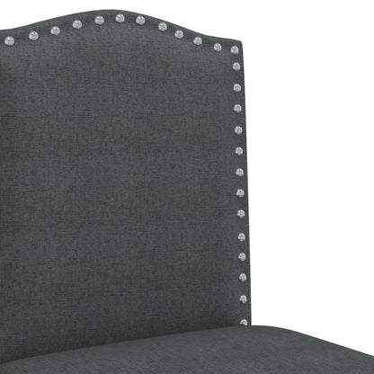 Bar Chair Dark grey and black Solid rubber wood, 100% polyester