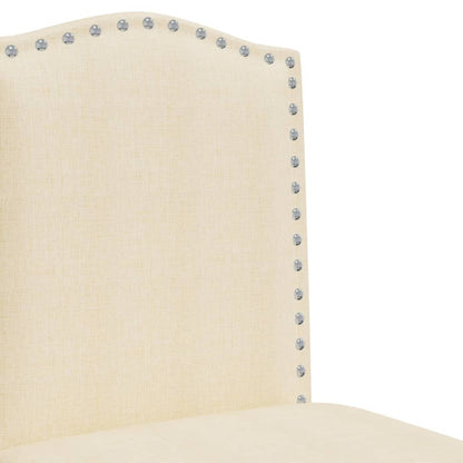 Bar Chair Cream and black Solid rubber wood, fabric (100% polyester)