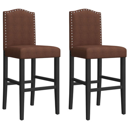 Bar Chair Brown and Black Solid rubber wood, fabric (100% polyester)