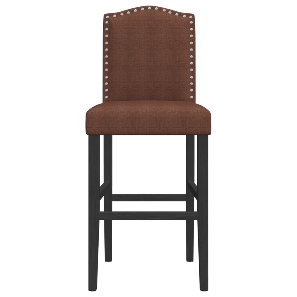 Bar Chair Brown and Black Solid rubber wood, fabric (100% polyester)