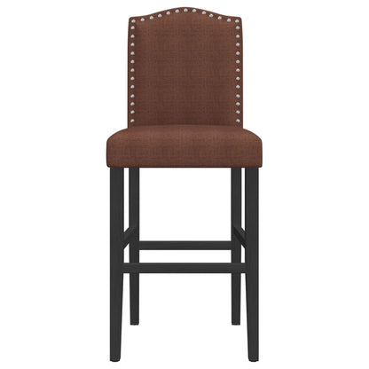 Bar Chair Brown and Black Solid rubber wood, fabric (100% polyester)