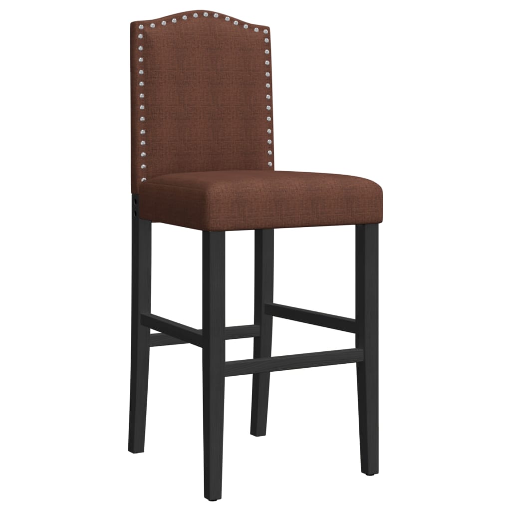 Bar Chair Brown and Black Solid rubber wood, fabric (100% polyester)