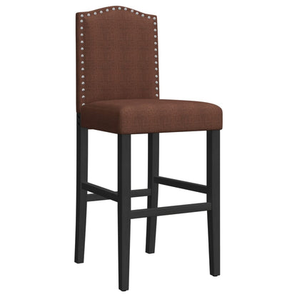 Bar Chair Brown and Black Solid rubber wood, fabric (100% polyester)